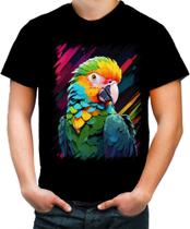 Camiseta Colorida Papagaio Brasileiro Pássaro 1 Camiseta Colorida Papagaio Brasileiro Pássaro 1