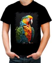 Camiseta Colorida Papagaio Brasileiro Pássaro 2 Camiseta Colorida Papagaio Brasileiro Pássaro 2