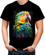 Camiseta Colorida Papagaio Brasileiro Pássaro 5 Camiseta Colorida Papagaio Brasileiro Pássaro 5