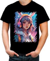 Camiseta Colorida Páscoa Coelhinha Traços Vaporwave 9 Camiseta Colorida Páscoa Coelhinha Traços Vaporwave 9