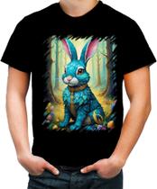 Camiseta Colorida Páscoa Coelhinho Traços Van Gogh 1