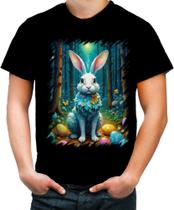 Camiseta Colorida Páscoa Coelhinho Traços Van Gogh 2 Camiseta Colorida Páscoa Coelhinho Traços Van Gogh 2