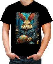 Camiseta Colorida Páscoa Coelhinho Traços Van Gogh 5