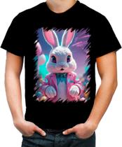 Camiseta Colorida Páscoa Coelhinho Traços Vaporwave 9