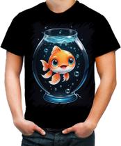 Camiseta Colorida Peixinho Feliz no Aquário Peixe 3 Camiseta Colorida Peixinho Feliz no Aquário Peixe 3