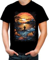 Camiseta Colorida Pesca Esportiva Pôr do Sol Peixes 5 - Kasubeck Store