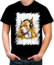 Camiseta Colorida Pitbull com Headphones 1 Camiseta Colorida Pitbull com Headphones 1