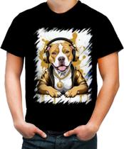 Camiseta Colorida Pitbull com Headphones 3