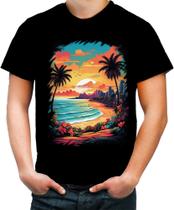 Camiseta Colorida Praia Paradisíaca Vintage 14 - Kasubeck Store