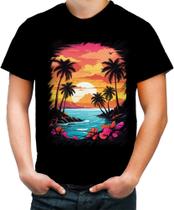 Camiseta Colorida Praia Paradisíaca Vintage 2 - Kasubeck Store