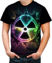 Camiseta Colorida Radiação Radioativo Radioactive Perigo 1