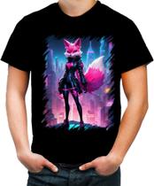 Camiseta Colorida Raposa Humanóide Vaporwave 10