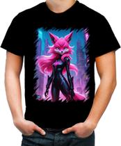 Camiseta Colorida Raposa Humanóide Vaporwave 2
