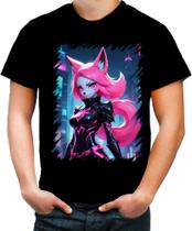 Camiseta Colorida Raposa Humanóide Vaporwave 3