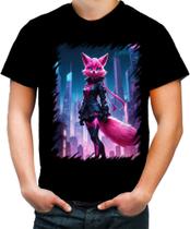 Camiseta Colorida Raposa Humanóide Vaporwave 5