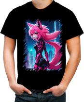 Camiseta Colorida Raposa Humanóide Vaporwave 7
