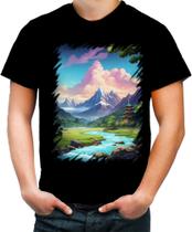 Camiseta Colorida Templo Budista Anime Buda 2