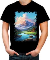 Camiseta Colorida Templo Budista Anime Buda 4 Camiseta Colorida Templo Budista Anime Buda 4