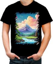 Camiseta Colorida Templo Budista Anime Buda 9 Camiseta Colorida Templo Budista Anime Buda 9