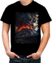Camiseta Colorida Vulcão em Erupção Destruição 4 Camiseta Colorida Vulcão em Erupção Destruição 4