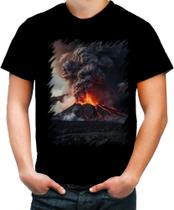 Camiseta Colorida Vulcão em Erupção Destruição 8
