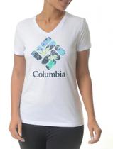 Camiseta Columbia Lakeshore - feminino - branco+azul+verde