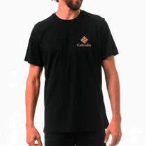 Camiseta Columbia M/C CSC Stacked Logo - masculino - preto e amarelo
