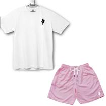 Camiseta Com Bermuda Shorts Calção Tactel Dibre Kit Praia
