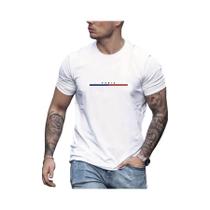 Camiseta com capuz com estampa de Paris para homens casual outono inverno