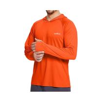 Camiseta Com Capuz Masculina Leve E De Secagem Rápida Com Proteção Solar UPF 50+ E Abertura Para O