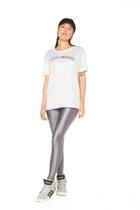 Camiseta com Gola e Estampa Desestruturada Sperafico Branco Camiseta com Gola e Estampa Desestruturada Sperafico Branco