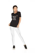 Camiseta com Gola e Estampa Desestruturada Sperafico Preto Camiseta com Gola e Estampa Desestruturada Sperafico Preto
