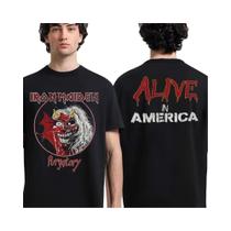 Camiseta Comemorativa De Algodão Iron Maiden Run for Your Live Para Homens, Camiseta De Verão Da Camiseta Comemorativa De Algodão Iron Maiden Run for Your Live Para Homens, Camiseta De Verão Da