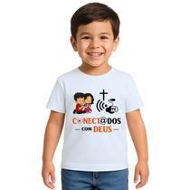 Camiseta Conectados Com Deus Estampa Personalizada