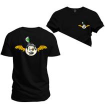 Camiseta Confortável Estampada Nexstar 100% Algodão Olho Asas Frente Costas