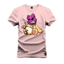 Camiseta Confortável Estampada Nexstar 100% Algodão Urso Pose