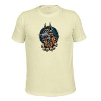 Camiseta Confortável Malha 30.1 Estampada Lobo Lua