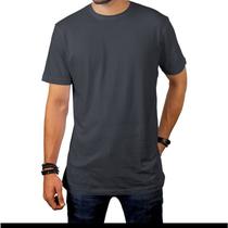 Camiseta confortável manga curta gola redonda lisa masculina