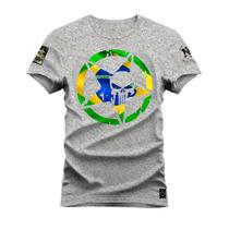 Camiseta Confortável Premium Estampada Brasão Brasil