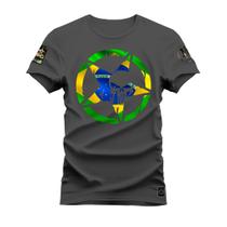 Camiseta Confortável Premium Estampada Brasão Brasil