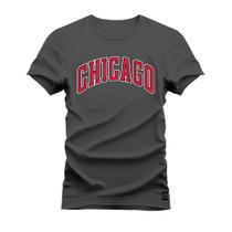 Camiseta Confortável Premium Estampada Chicago Hom