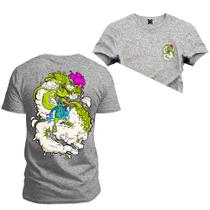 Camiseta Confortável Premium Estampada Dragon Frente Costas