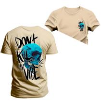 Camiseta Confortável Premium Estampada Kill Vibe Frente Costas