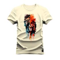 Camiseta Confortável Premium Estampada Leões