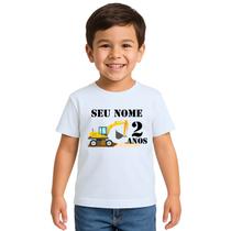 Camiseta Construção Escavadeira Estampa Personalizada