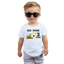 Camiseta Construção Escavadeira Presente Camisa Personalizada Blusa Infantil e Juvenil Algodão com Poliéster Camiseta Construção Escavadeira Presente Camisa Personalizada Blusa Infantil e Juvenil Algodão com Poliéster