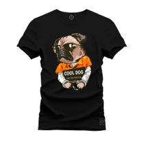 Camiseta Cool Dog Plus Size Gola Redonda Estampa Dtf Premium