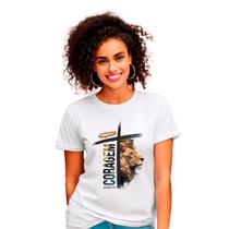 Camiseta Coragem Cristã Feminina Algodão Penteado Confortável e Inspiradora Camiseta Coragem Cristã Feminina Algodão Penteado Confortável e Inspiradora