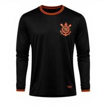 Camiseta Corinthians Dry Manga Longa Retilínea Preto - Camiseta Corinthians Dry Manga Longa Retilínea Preto -