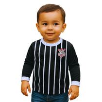 Camiseta Corinthians Infantil Manga Longa Listrada Oficial Camiseta Corinthians Infantil Manga Longa Listrada Oficial